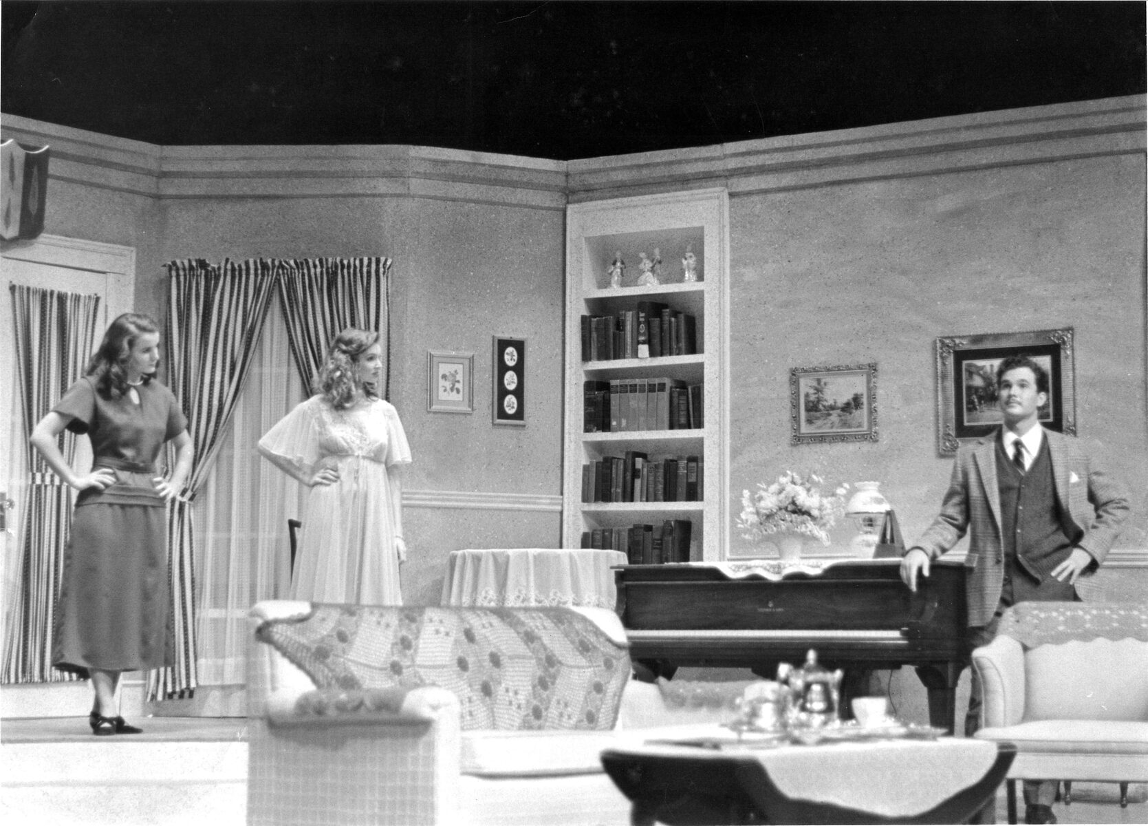 Grace with the ensemble in a college theater production