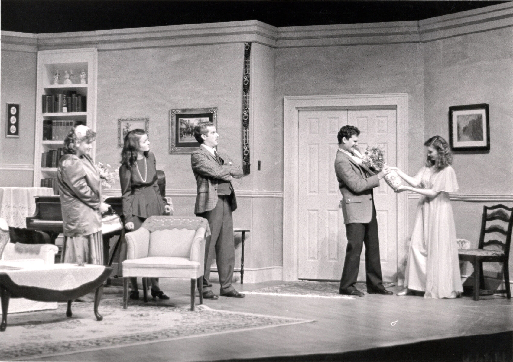 Grace performing in a college theater production