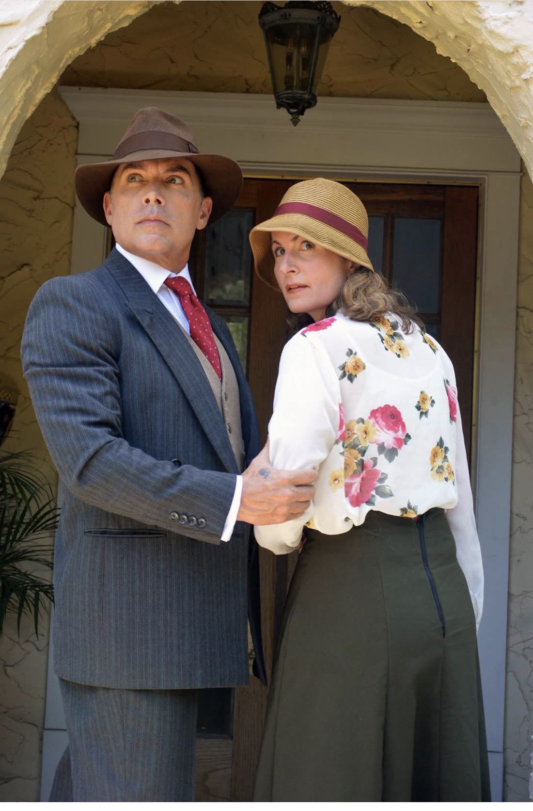 Grace H Bryan in period costume with another actor