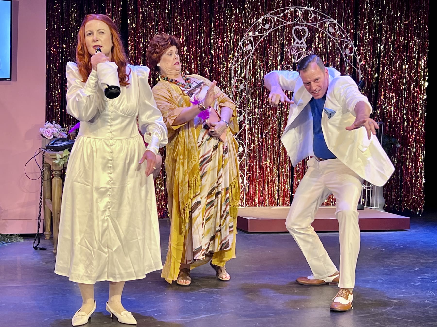 Grace H Bryan in a comic stage scene